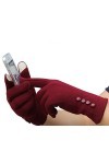 Gants dhiver chauds de sport de plein air à la mode écran tactile gants en coton moufles non polaire doux doublés coupe-vent