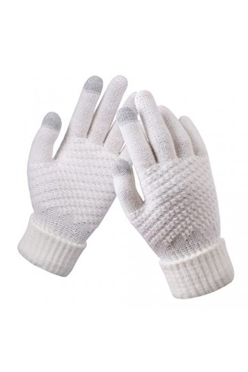 Gants Tricot Tactiles Hiver Femme Hiver Chaud Gant Tactile Smartphone en Maille Fine Torsadé Moufles Chaude et Epaisse Étudia