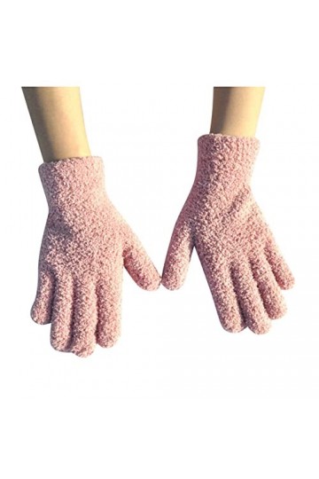 Solide Velours Tricoté Hiver Femmes Chaud Hommes Et Froid Épais Et Gants Couleur Gants Femmes Mitaines, rose, taille unique