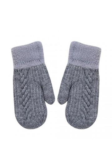 Léo Écharpe Gris Chaud Femmes Hommes Gants pour Temps Froid Gants dhiver Moufles Moufles Épais Moufles Thermiques Chaudes Co