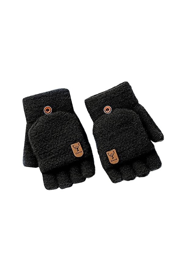 Gants Écran Tactile Femme Hiver Hiver Tricotés Mitaines sans doigts Isolation Thermique Moufles de cabriolet Chaud Couverture