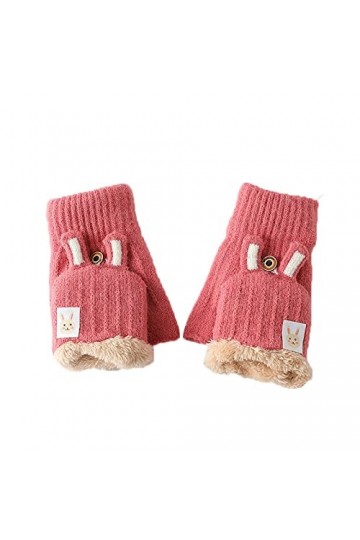 Mitaines convertibles pour femme - Gants de cyclisme dhiver - Demi-gants tricotés pour élèves - Gants tricotés en laine