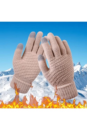 Impression créative pour femme avec écran mobile épais et téléphone adulte chaud hiver tricoté et tendance gants homme flocon