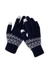 Impression chaude téléphone femme hiver épais et adulte et tricoté flocon de neige créatif avec écran gants mode hommes gants