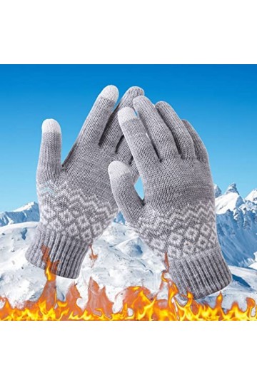 Impression chaude téléphone femme hiver épais et adulte et tricoté flocon de neige créatif avec écran gants mode hommes gants