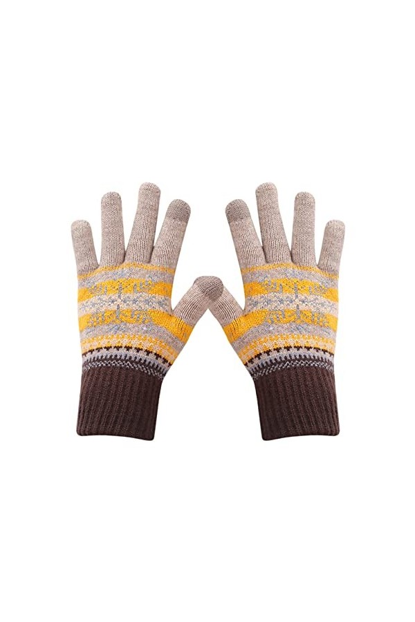 TDEOK Gants japonais en tricot - Moufles dhiver - Gardent au chaud - Motif flocons de neige - Gants tricotés - Pour lextéri