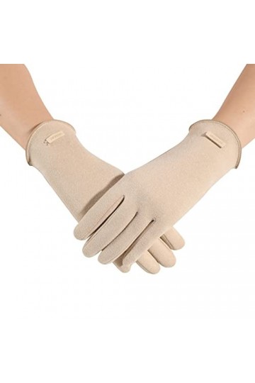 HANXIULIN Gants dhiver pour femme - Doublure thermique - En polaire - Extensible - Laine - Moufles chaudes - Gants de course