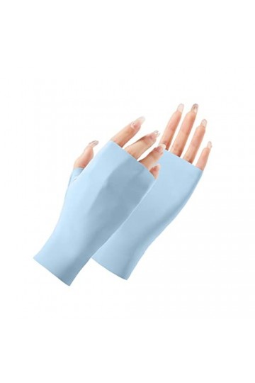 AaaozKjie Gants de cyclisme pour femme - Pour lhiver et le soleil - Sans doigts - Gants de protection / moufles dhiver pour