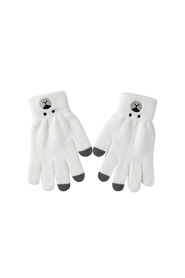 Gants dhiver pour femme - Gants dhiver chauds en tricot - Poignets élastiques - Gants dhiver pour homme - Mitaines pour fe