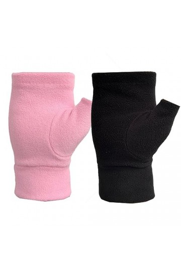 2 Paires Gants Sans Demi-Doigt avec Trou pour Femmes et Hommes Dhiver Chaud et Confortable Moufles Extensible Polaire Gants 