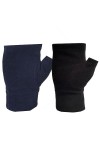 2 Paires Gants Sans Demi-Doigt avec Trou pour Femmes et Hommes Dhiver Chaud et Confortable Moufles Extensible Polaire Gants 