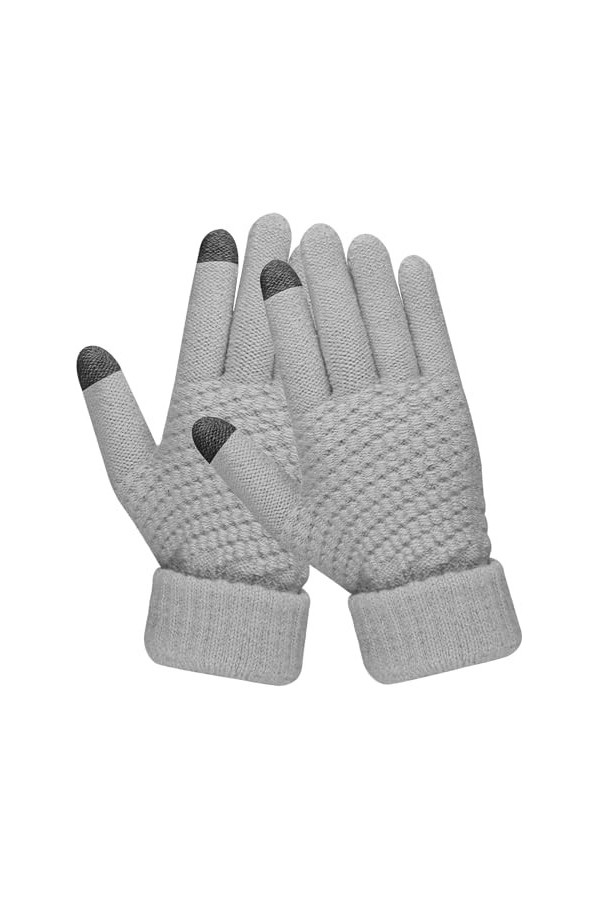 Sibba Lot de 2 paires de gants dhiver pour femme avec doublure en laine chaude et poignets extensibles pour cyclisme, course