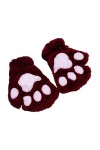 GUMEI Femmes Hiver Chaud Demi Doigt Gants Dessin animé Chat Patte en Peluche Mitaines sans Doigts