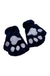 GUMEI Femmes Hiver Chaud Demi Doigt Gants Dessin animé Chat Patte en Peluche Mitaines sans Doigts
