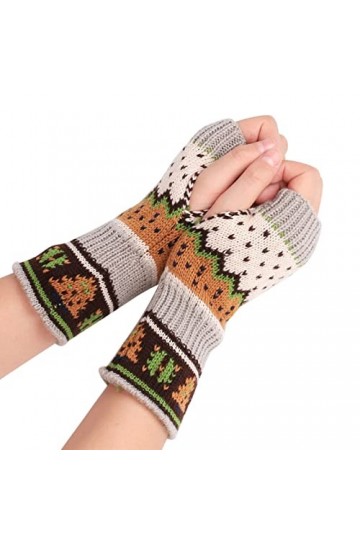 Gants dhiver tricotés dhiver sans doigts Gants Cosplay Manches à manches pour femmes Hiver Chaud Bras Filles Moufles Doux C