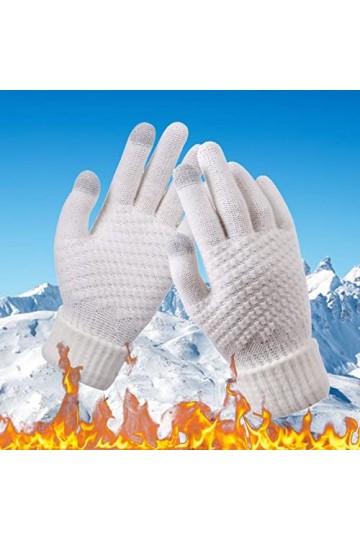 Impression créative pour femme avec écran mobile épais et téléphone adulte chaud hiver tricoté et tendance gants homme flocon