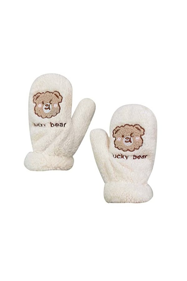 LOIJMK Moufles pour femme - Moufles épaisses - Pour lhiver - Chaudes - En polaire froide - Pour femme, Blanc., taille unique