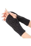 Gants dhiver pour femme - Gants chauds coupe-vent élastiques - Gants noirs doublés chauds pour femme - Moufles pour femme k