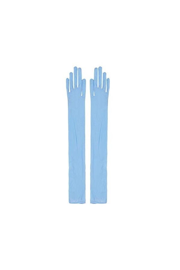 JEATHA Femme Fille Gants Longue Moufle Doigt Complet Mitaines Gants Transparent Tulle pour Accesoire Robe Soirée Mariage Fête