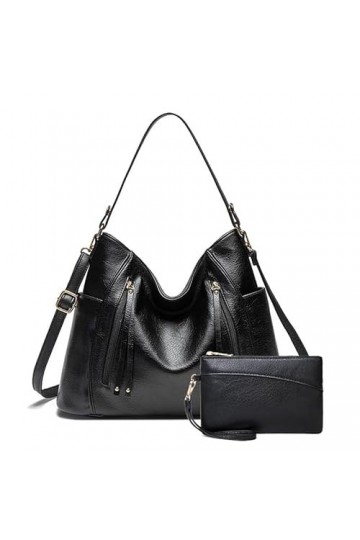 Coolives Sac Hobo Set Ensemble Sac à main portés main avec bandoulière Vintage Sacs à main portés épaule pour Femme en Cuir P