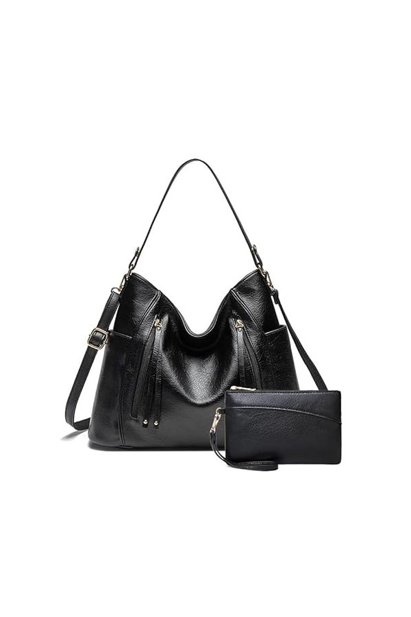 Coolives Sac Hobo Set Ensemble Sac à main portés main avec bandoulière Vintage Sacs à main portés épaule pour Femme en Cuir P