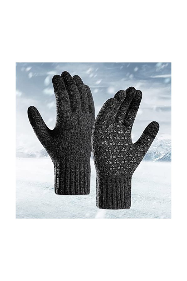 Allbestop Gants Chauds Gants Chauds Tricotés,Gants Hiver Femme Tactile Gants Tactique Moufles Poussette Gants De Menage Gants