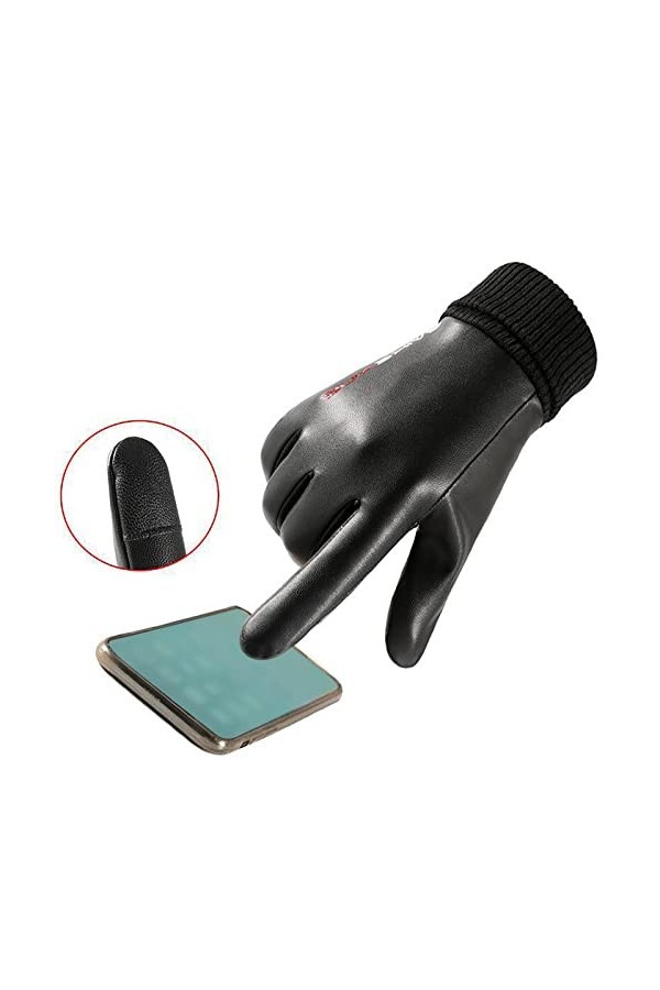 Moufles pour femme par temps froid chauffé pour lhiver pour homme - Polaire chaude et imperméable - Coupe-vent - Gants en cu