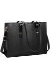 Lubardy Cabas Femmes Sac à Main Ordinateur 15.6 Pouces Grande Capacité PU Cuir Imperméable Sac Epaule Bandoulière Affaires Vo