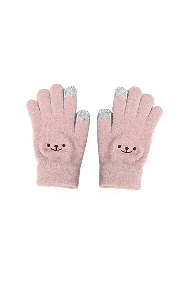 Haloppe Gants respirants pour écran tactile pour fille - Moufles de snowboard - Coutures fines - Rose