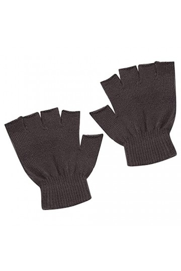 QWUVEDS Mitaines dhiver en tricot chaud pour homme et femme, marron, taille unique