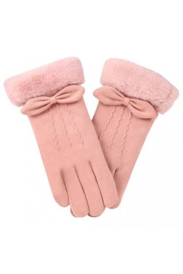 Moufles chauffantes pour femme par temps froid - Gants dhiver élégants - Gants tricotés chauds brodés - Mitaines convertible