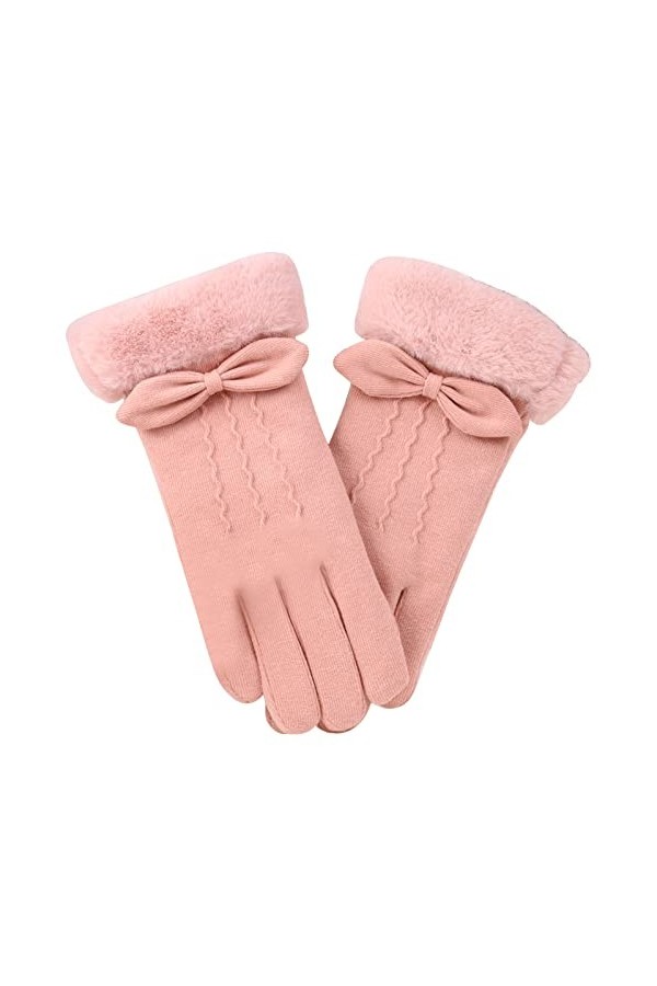 Moufles chauffantes pour femme par temps froid - Gants dhiver élégants - Gants tricotés chauds brodés - Mitaines convertible