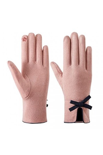 Gants moufles pour tout-petits et femmes - Gants chauds en plein air - Nœud mignon - Gants antidérapants en polaire - Gants u
