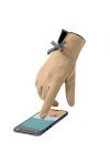 Gants moufles pour tout-petits et femmes - Gants chauds en plein air - Nœud mignon - Gants antidérapants en polaire - Gants u