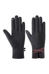 Gants moufles pour tout-petits et femmes - Gants chauds en plein air - Nœud mignon - Gants antidérapants en polaire - Gants u