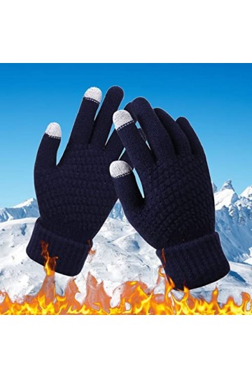 Impression créative pour femme avec écran mobile épais et téléphone adulte chaud hiver tricoté et tendance gants homme flocon