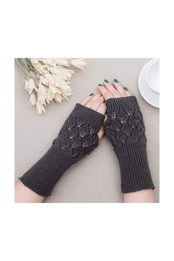 Gants dhiver tricotés dhiver sans doigts Gants tricotés Gants longs unisexes pour moufles Manches pour femmes Taille unique
