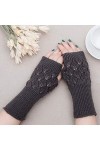 Gants dhiver tricotés dhiver sans doigts Gants tricotés Gants longs unisexes pour moufles Manches pour femmes Taille unique