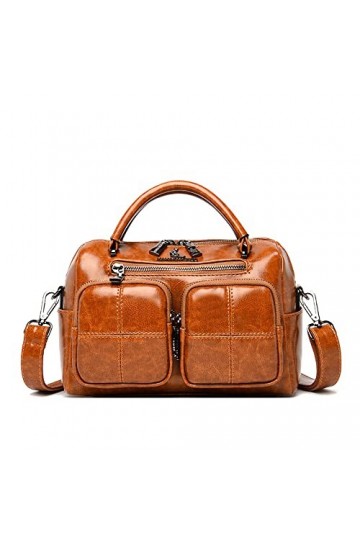 Coolives Sac à Main porté Main avec bandoulièr pour Femme en Cuir PU Vintage Petit Sacoche Rétro Sac a Main Sac à épaule élég