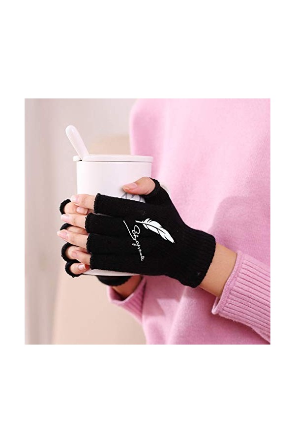 Allbestop Gants Chauds Mitaine Unisexes Demi-Doigts,Gants Arthrose Mitennes Femme Moufles Grand Froid Micro-Touch Gloves Gant