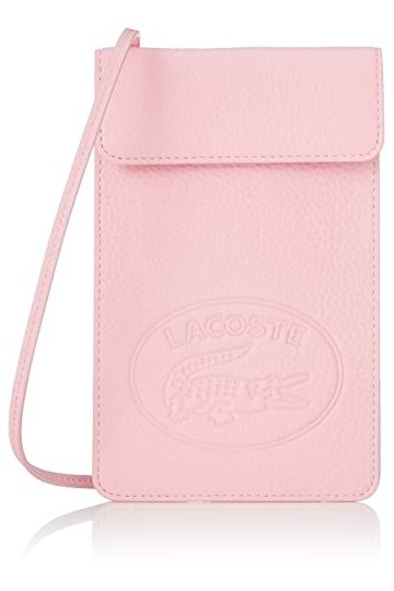 Lacoste Étui à rabat en cuir de vachette pour femme 12 x 19 cm, Rose J11 , Taille unique
