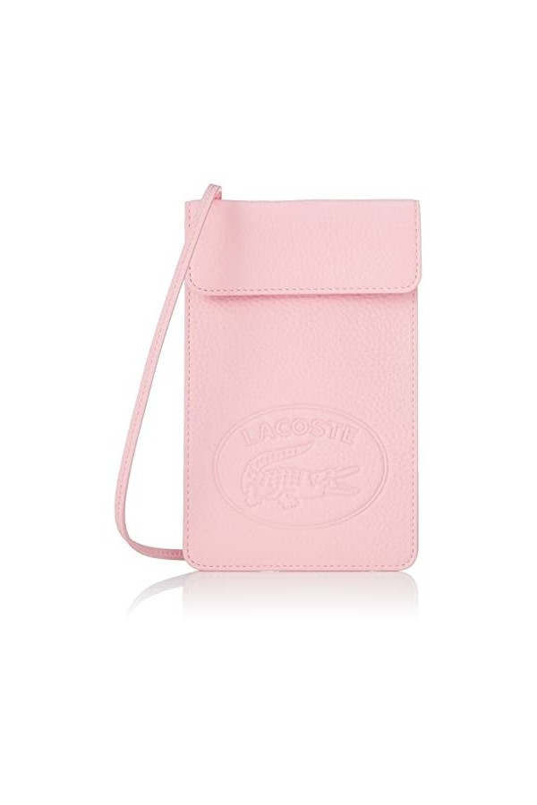 Lacoste Étui à rabat en cuir de vachette pour femme 12 x 19 cm, Rose J11 , Taille unique