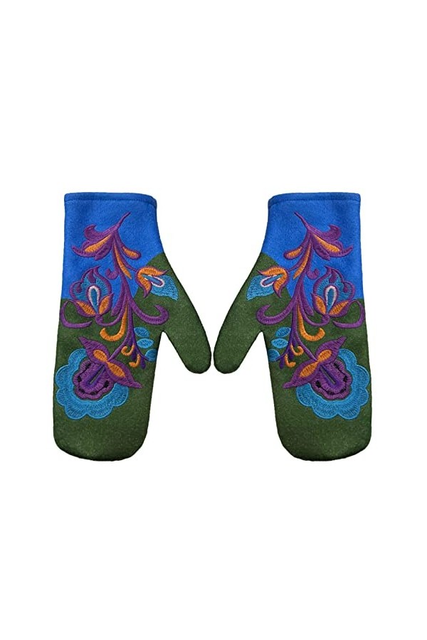 Gants de ski moufles pour homme et femme - Gants dhiver colorés pour femme - Moufles chaudes brodées - Gants de Noël pour fe