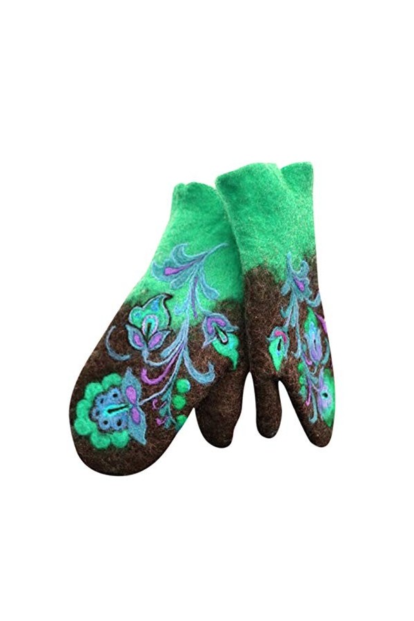 Gants de ski moufles pour homme et femme - Gants dhiver colorés pour femme - Moufles chaudes brodées - Gants de Noël pour fe