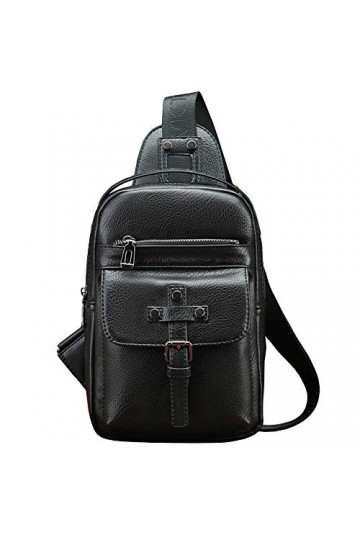 Coolives Sac a main avec bandoulière Homme Sac à épaule Loisir Sac de messager Sacs a main en Cuir PU Noir