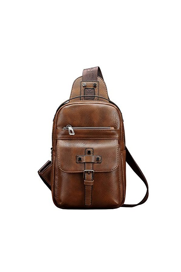 Coolives Sac a main avec bandoulière Homme Sac à épaule Loisir Sac de messager Sacs a main en Cuir PU Noir