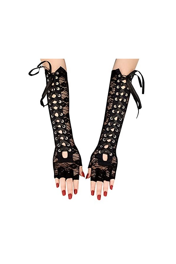 Gants moufles ruban dentelle mode fête gant femme long bandage adulte accessoire gants moufles enfant