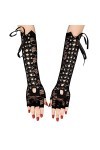 Gants moufles ruban dentelle mode fête gant femme long bandage adulte accessoire gants moufles enfant