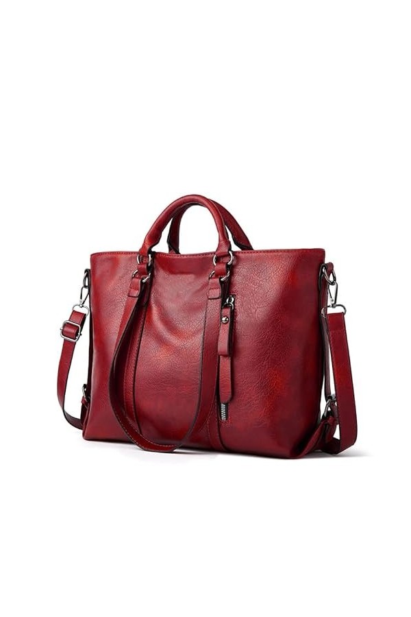 Coolives Sac à Main porté Main avec bandoulièr pour Femme en Cuir PU Vintage Sacoche Rétro Sac a Main Sac à épaule élégant Sa