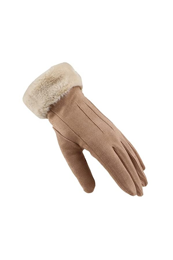 Gefomuofe Gants dhiver pour homme et femme - Gants avec polaire thermique - Super doux - Chaud et coupe-vent - Gants dhiver